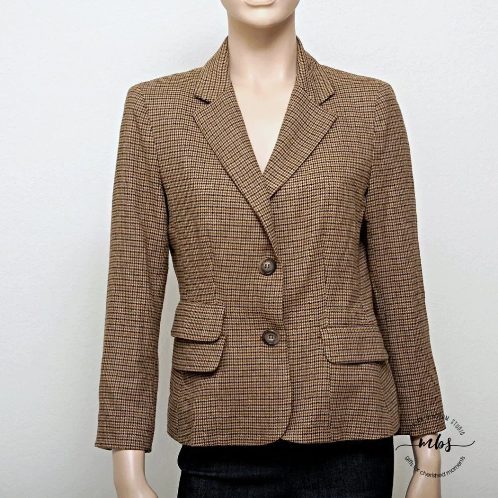 Vince Academia Houndstooth Wool Blend Blazer - Picture 5 of 10